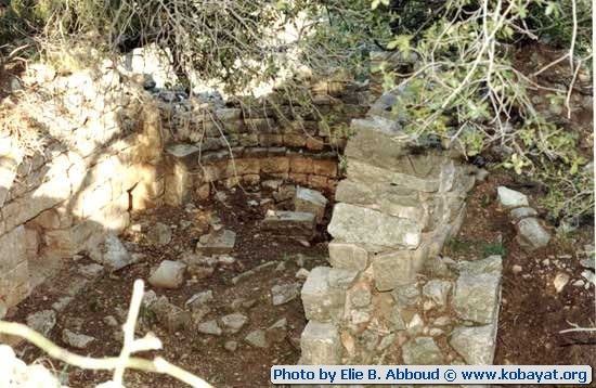 The stone ruins of the Mar Sarkis church in Kobayat