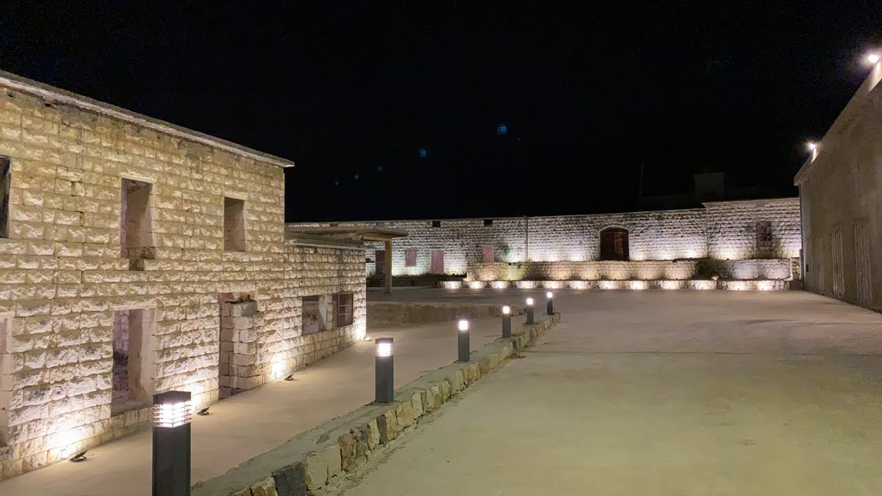 Historic monastery illuminated at night in Kobayat Lebanon
