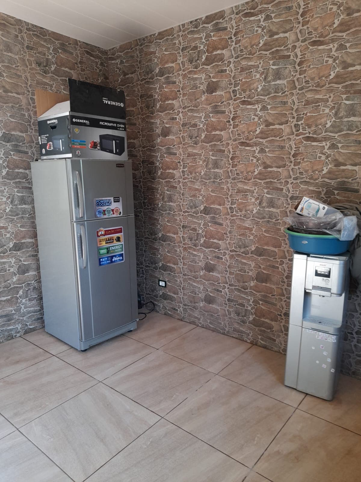 Modern kitchen appliances area at Horizon Pines eco glamping site in Lebanon