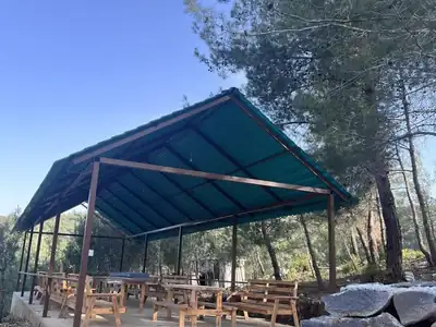 Covered picnic shelter