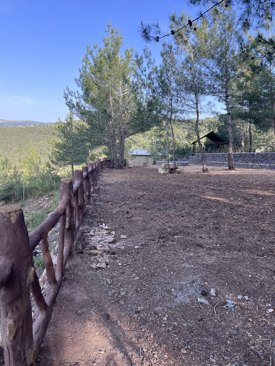 Fenced Path To Picnic Shelter