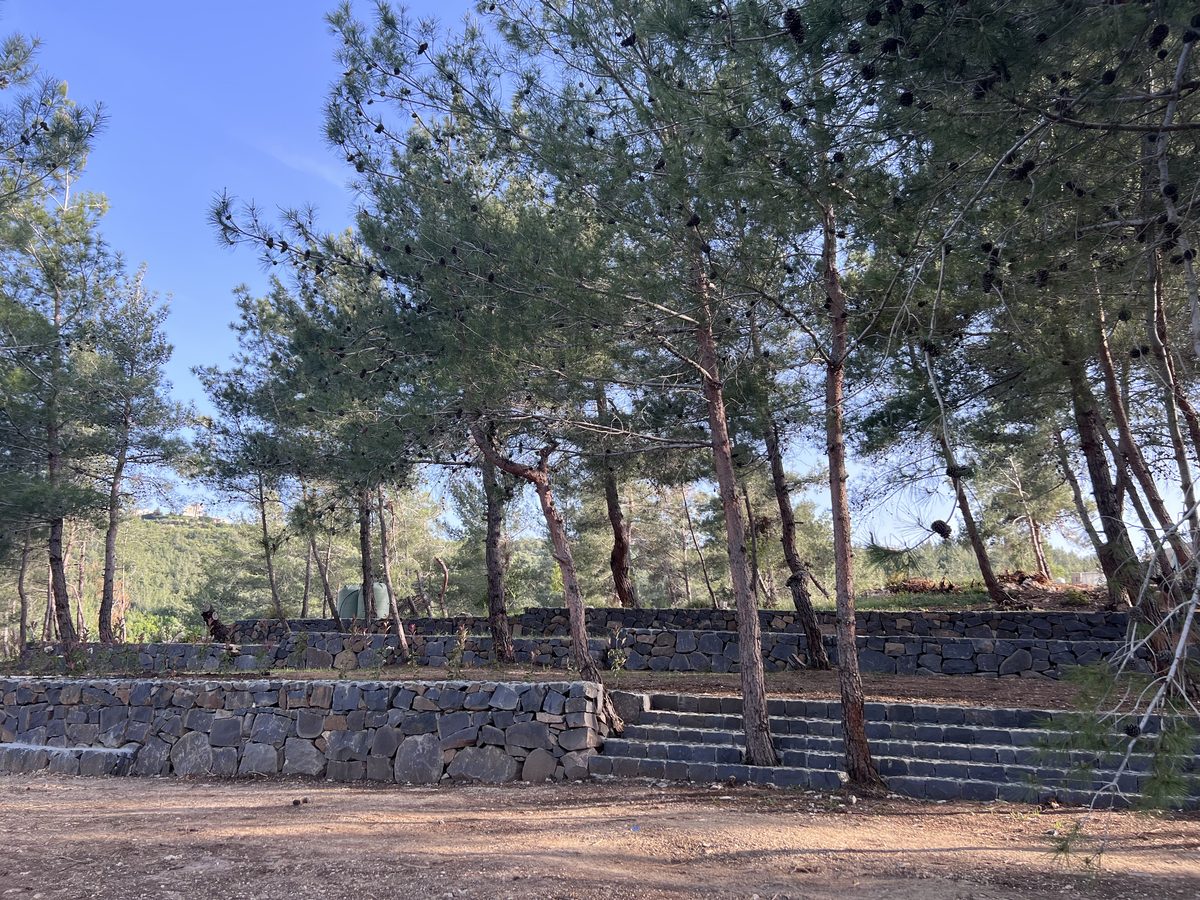 Tiered Stone Seating Area