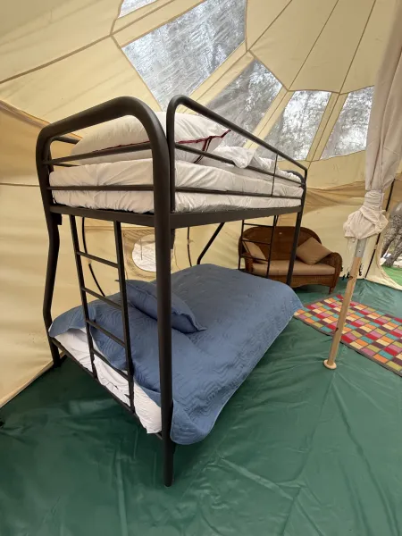 Lotus Belle tent — luxury bedroom